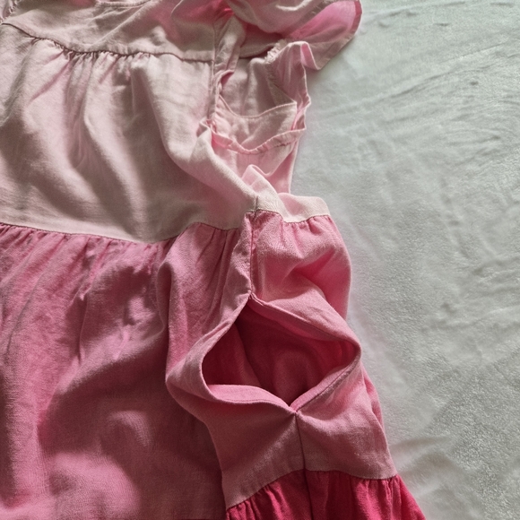 J. Crew Linen Dress Blend Pink Tiered Loose Fit Swing 4 - Picture 7 of 13